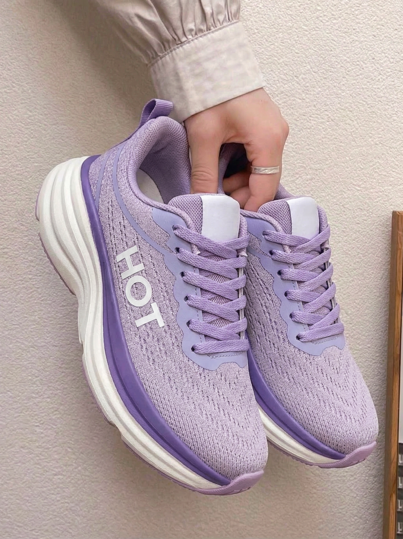 Дамски маратонки лилави от текстилен материал Luna #20288