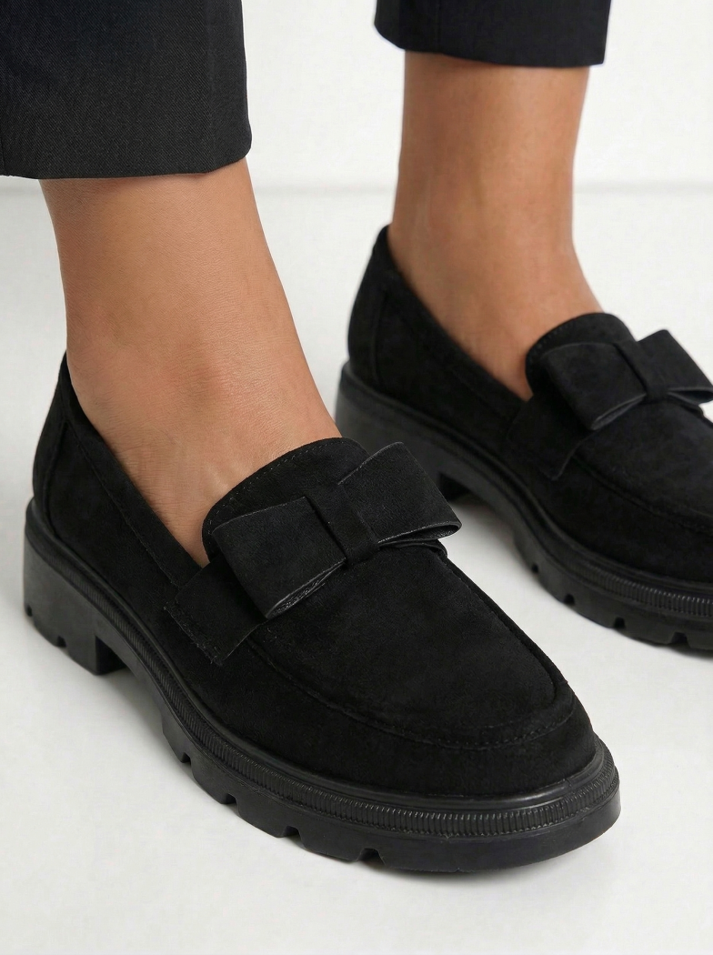 Всекидневни дамски обувки черни от обърната еко кожа Brielle #24664