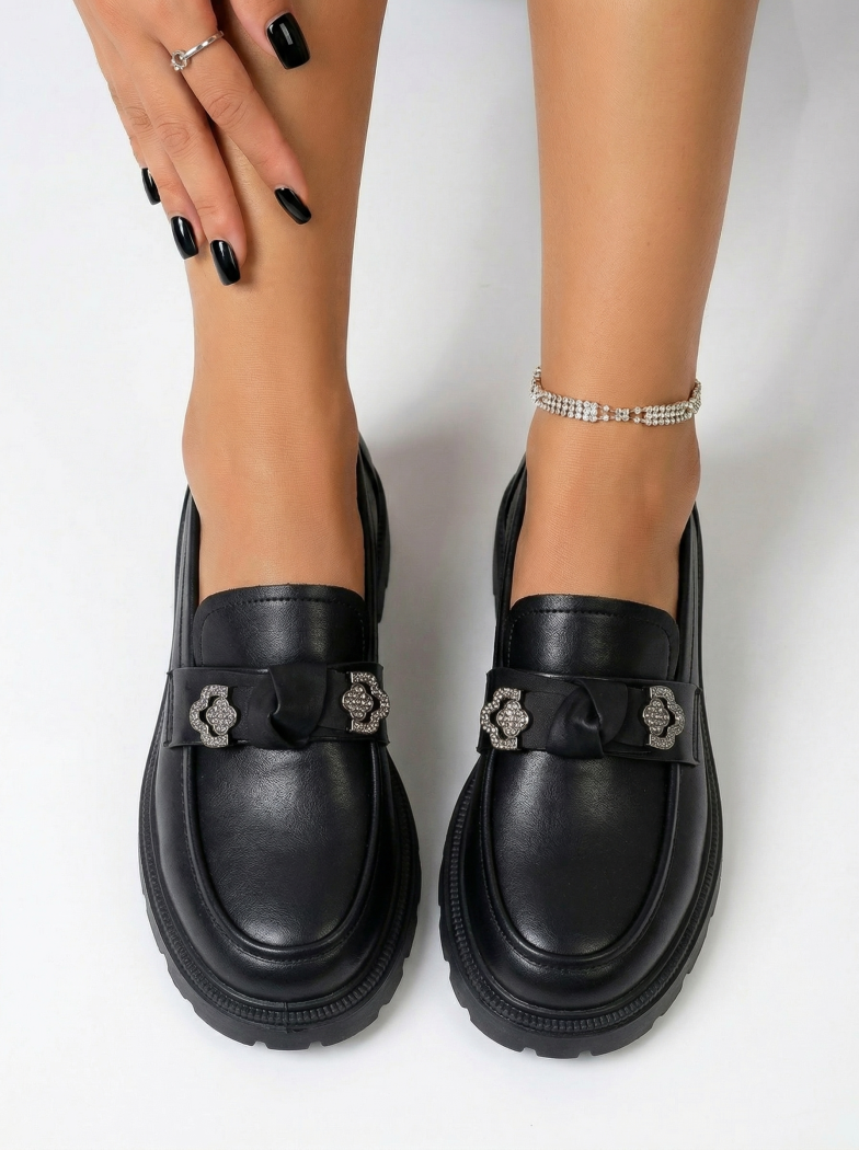 Всекидневни дамски обувки черни от еко кожа Elaris #24671