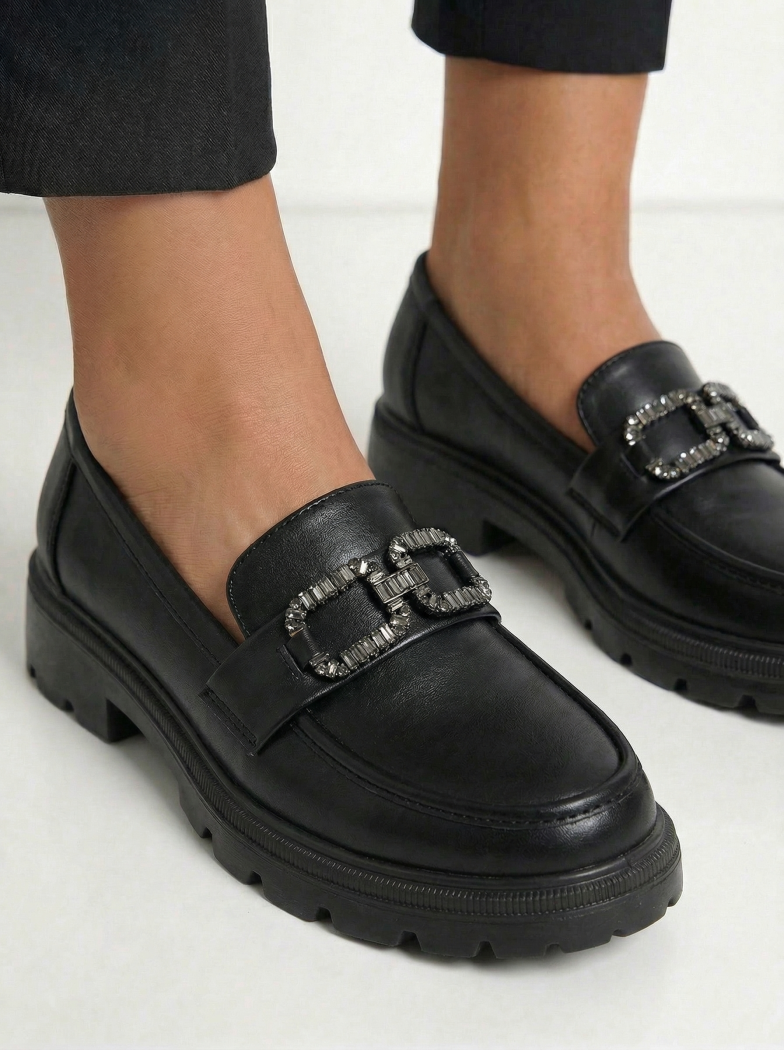 Всекидневни дамски обувки черни от еко кожа Zafira #24668