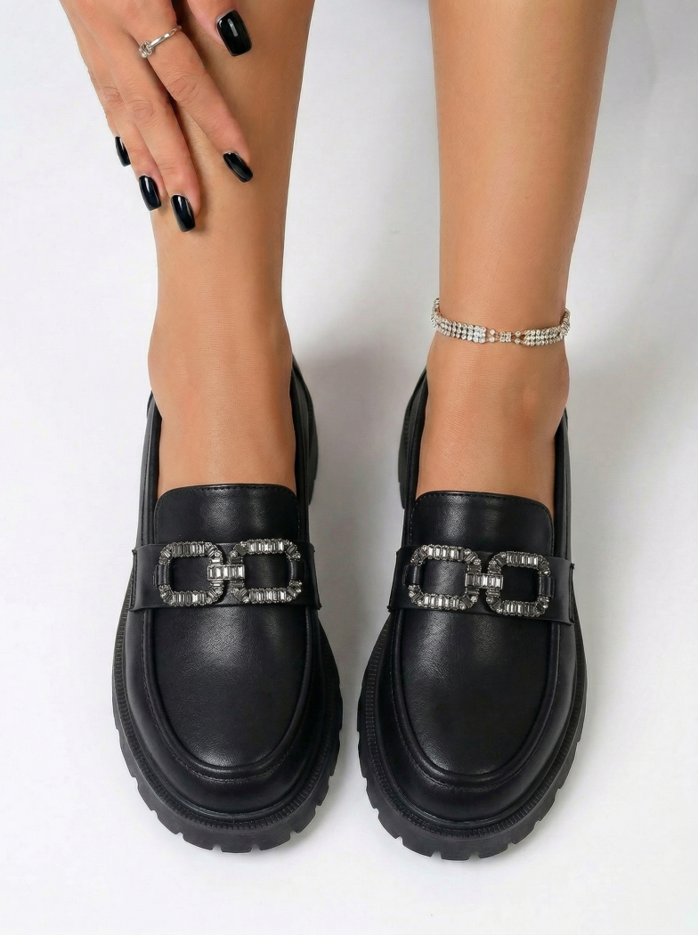 Всекидневни дамски обувки черни от еко кожа Zafira #24668