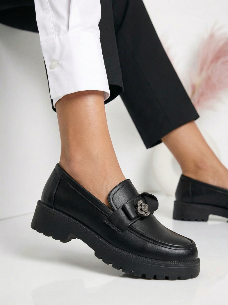 Всекидневни дамски обувки черни от еко кожа Elaris #24671