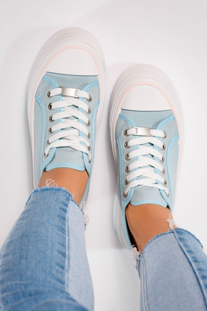 Дамски маратонки сини от текстилен материал Sophia #24724