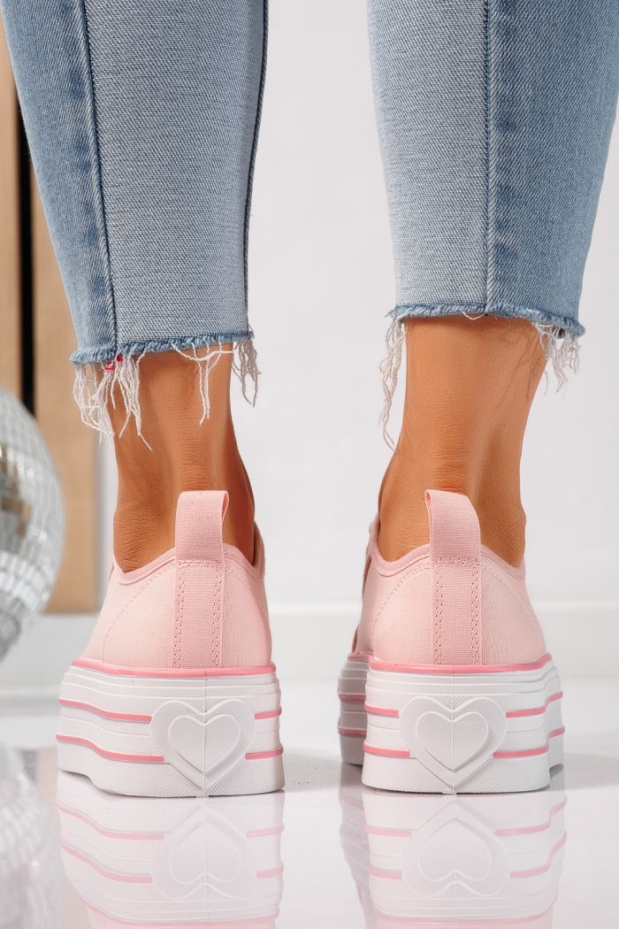 Дамски маратонки розови от текстилен материал Sophia #24725