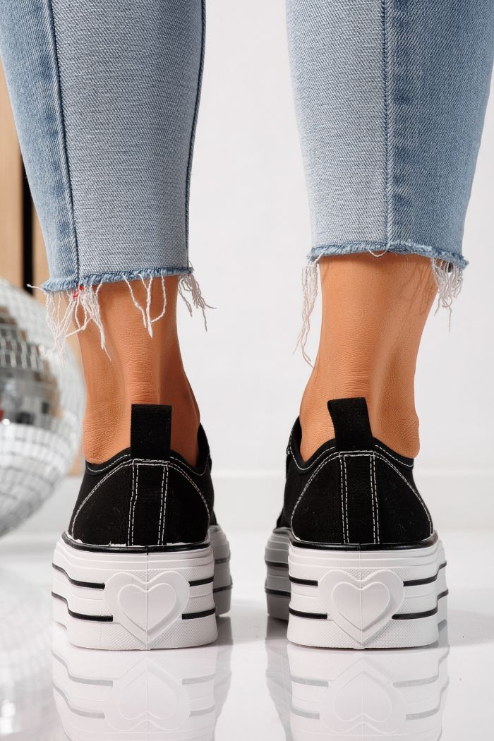 Дамски маратонки черни от текстилен материал Sophia #24727