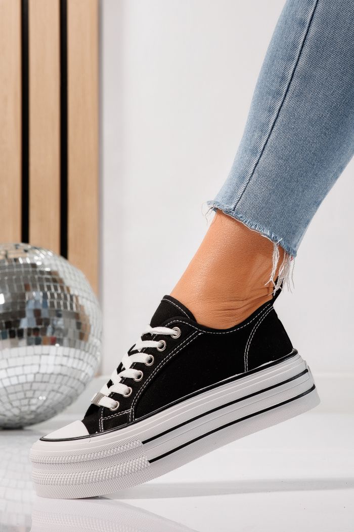 Дамски маратонки черни от текстилен материал Sophia #24727