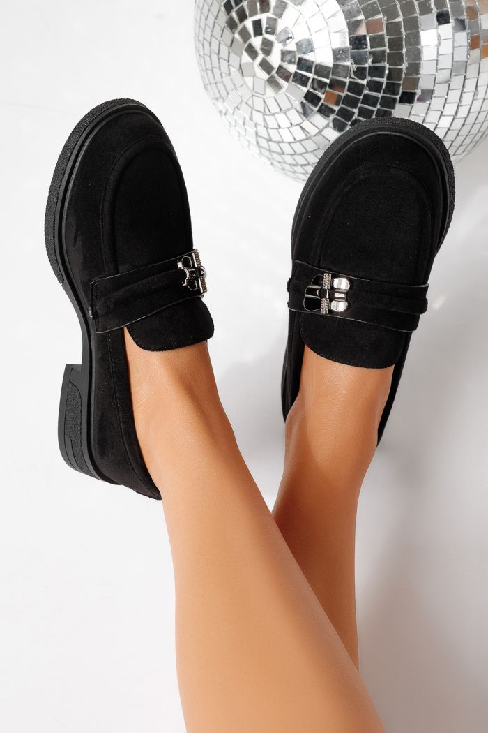 Всекидневни дамски обувки черни от обърната еко кожа Calista #24895