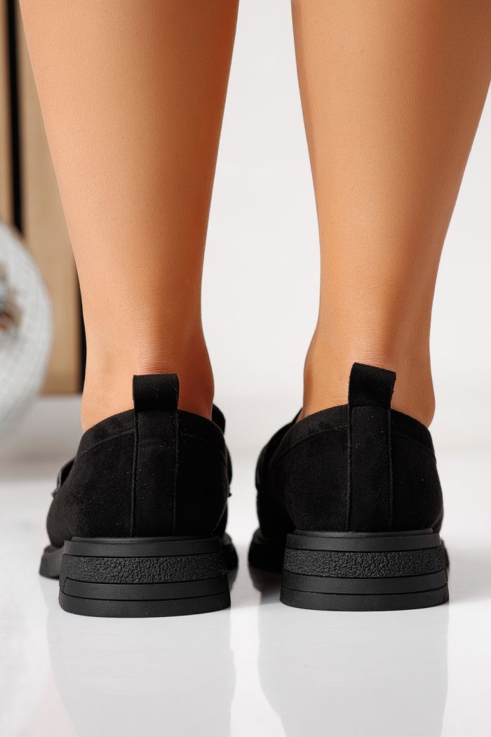 Всекидневни дамски обувки черни от обърната еко кожа Cassia #24903