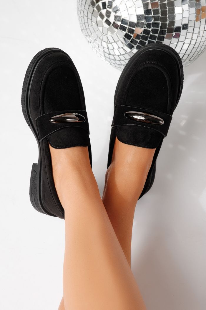 Всекидневни дамски обувки черни от обърната еко кожа Chiara #24908