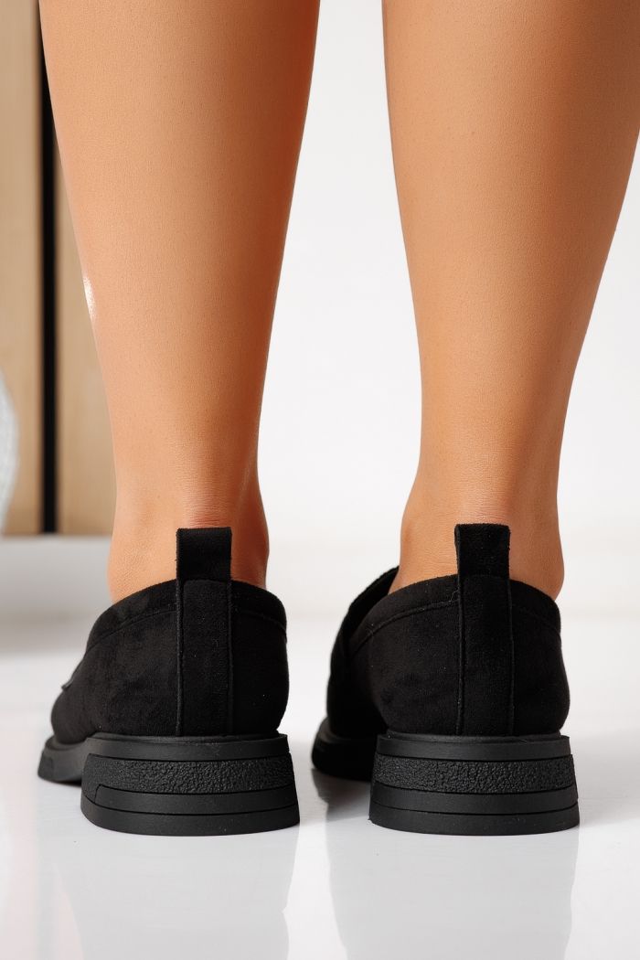 Всекидневни дамски обувки черни от обърната еко кожа Chiara #24908