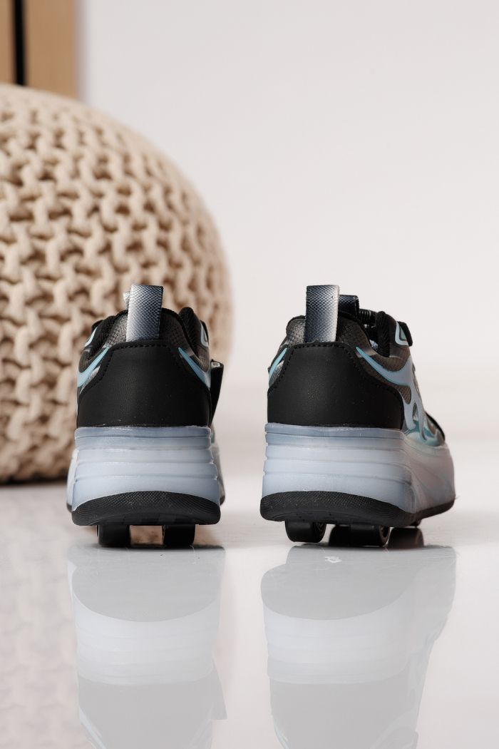 Маратонки с колелца сини от текстилен материал Helys3 #24867