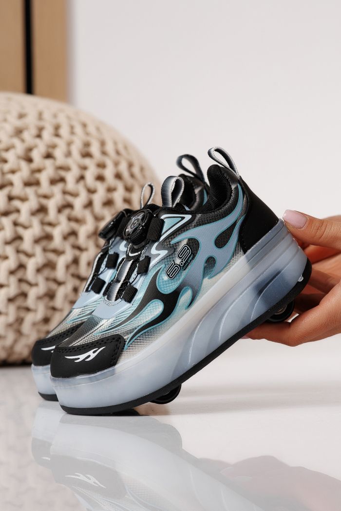 Маратонки с колелца сини от текстилен материал Helys3 #24867