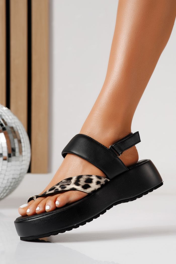 Дамски сандали с платформа леопард от еко кожа Feline #24766