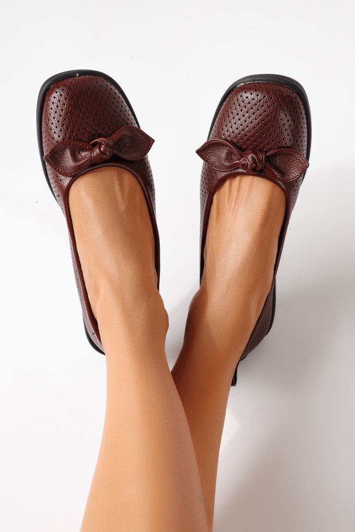 Дамски балерини бордо от еко кожа Amaris #24877