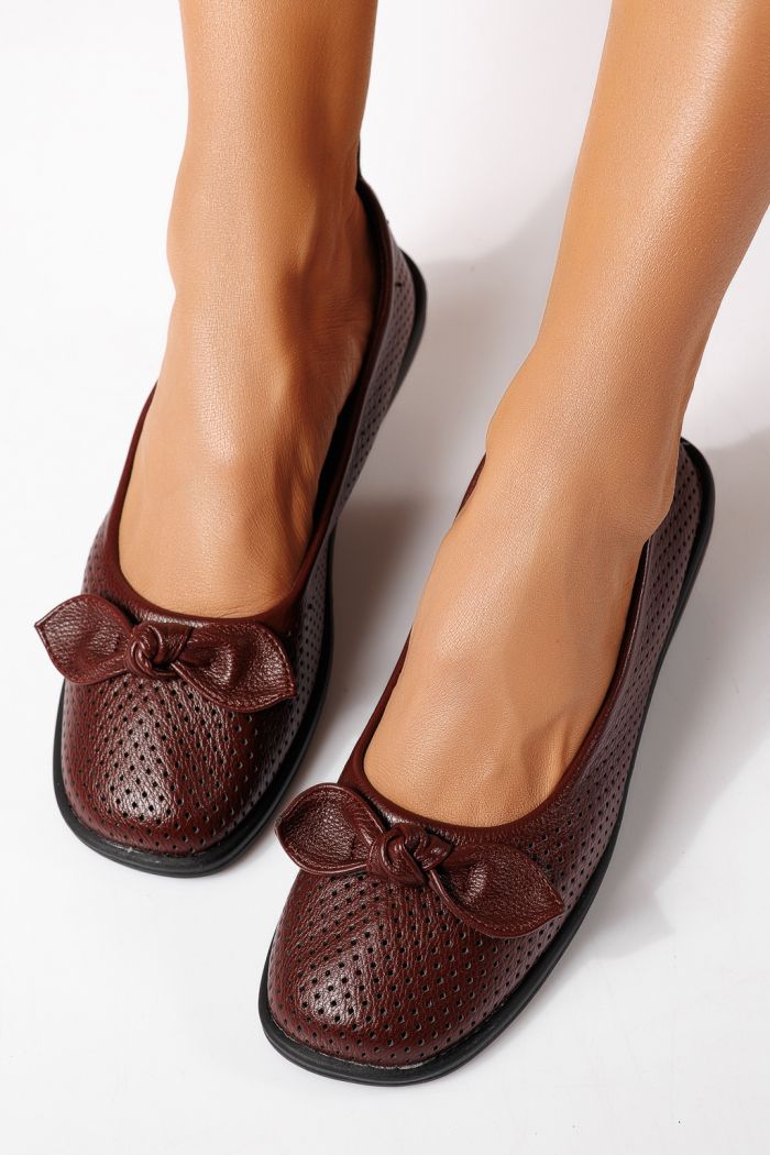 Дамски балерини бордо от еко кожа Amaris #24877