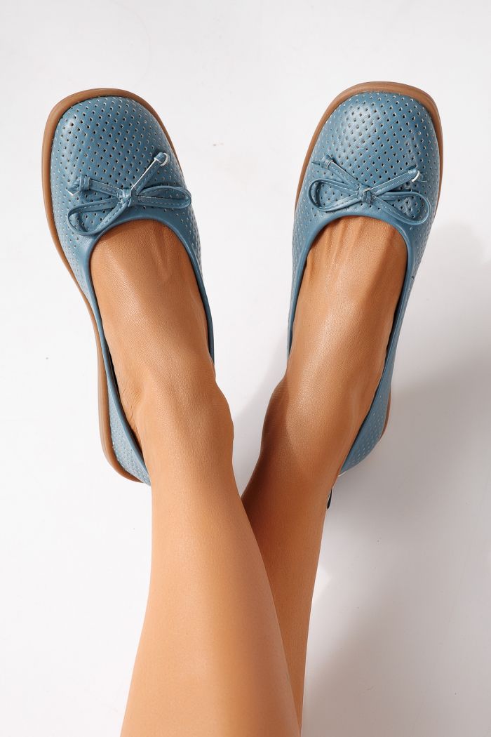 Дамски балерини сини от еко кожа Brielle #24884