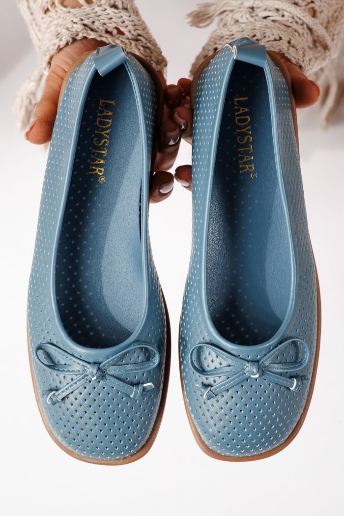 Дамски балерини сини от еко кожа Brielle #24884