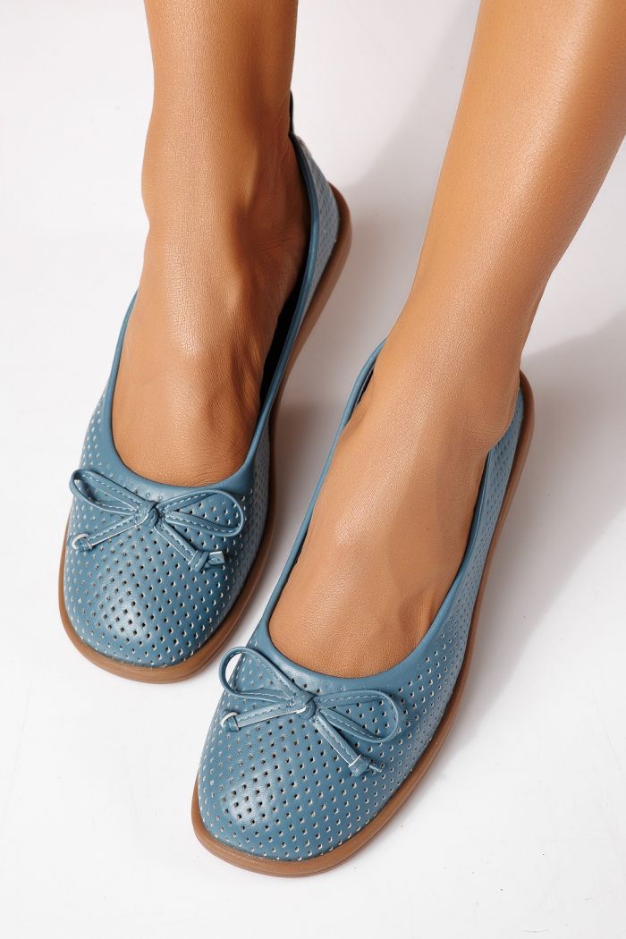 Дамски балерини сини от еко кожа Brielle #24884