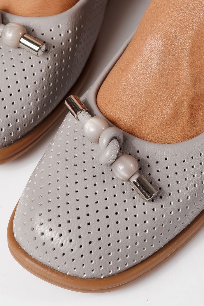 Дамски балерини сиви от еко кожа Aeliana #24871