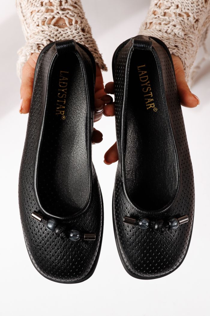 Дамски балерини черни от еко кожа Aeliana #24872