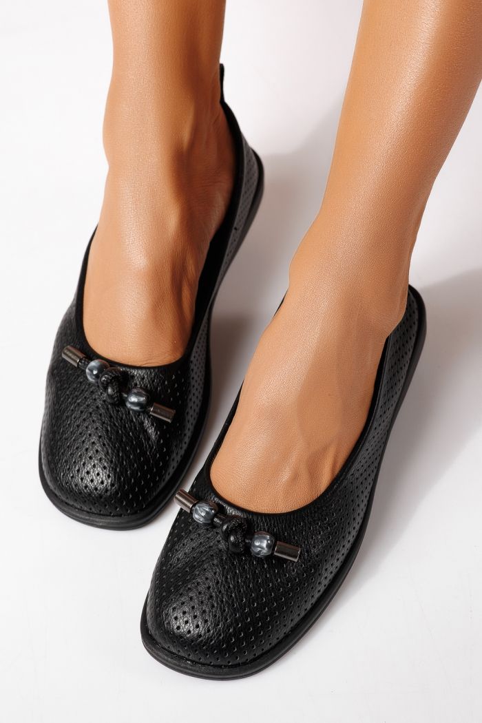 Дамски балерини черни от еко кожа Aeliana #24872