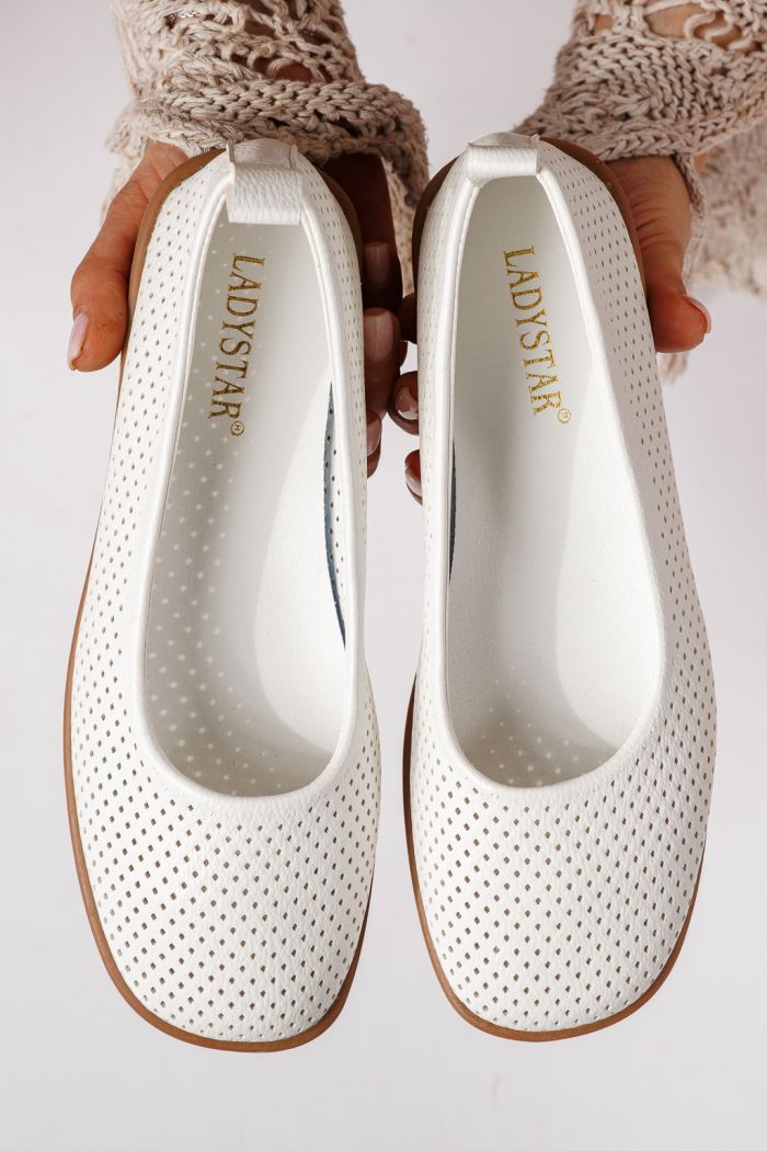 Дамски балерини бели от еко кожа Amaya #24882