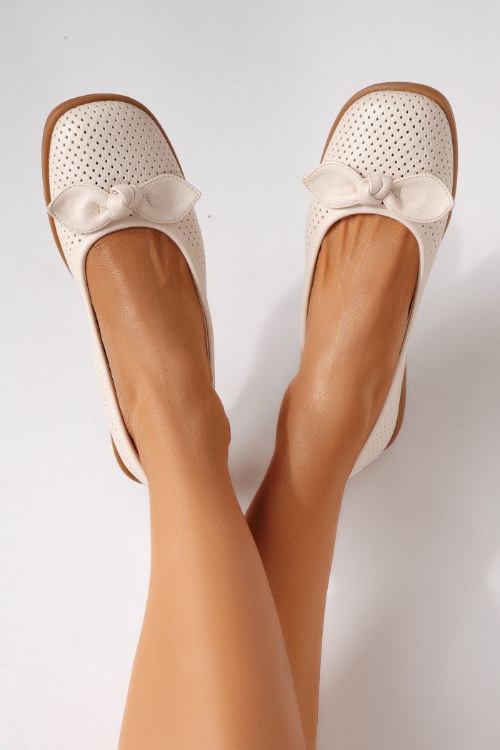 Дамски балерини бежови от еко кожа Amaris #24875