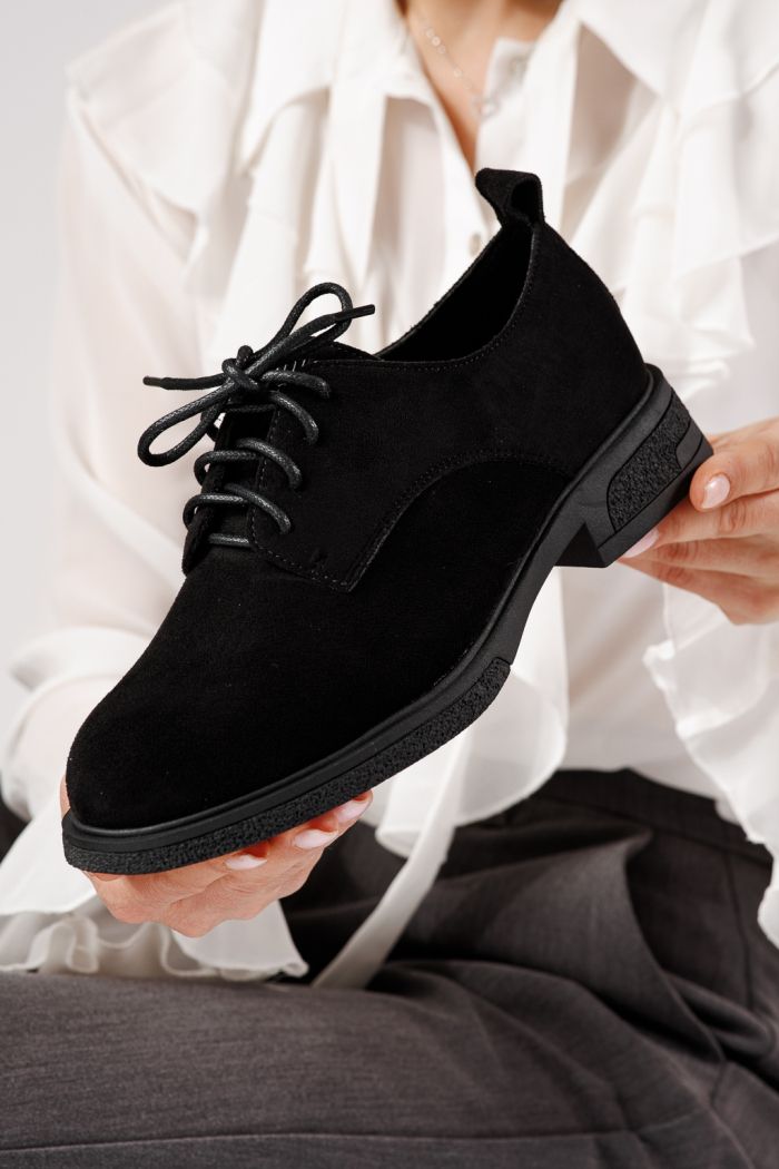 Всекидневни дамски обувки черни от обърната еко кожа Bellamy #24894