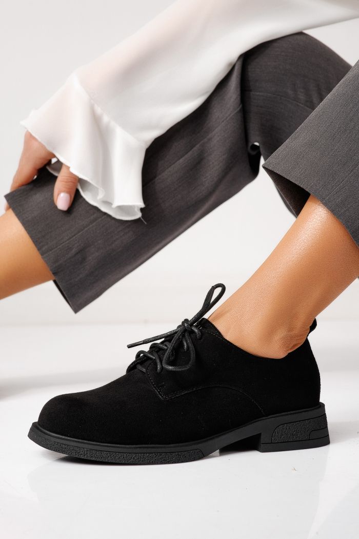 Всекидневни дамски обувки черни от обърната еко кожа Bellamy #24894