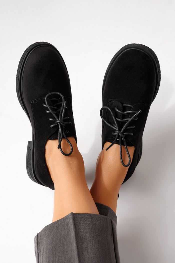 Всекидневни дамски обувки черни от обърната еко кожа Bellamy #24894