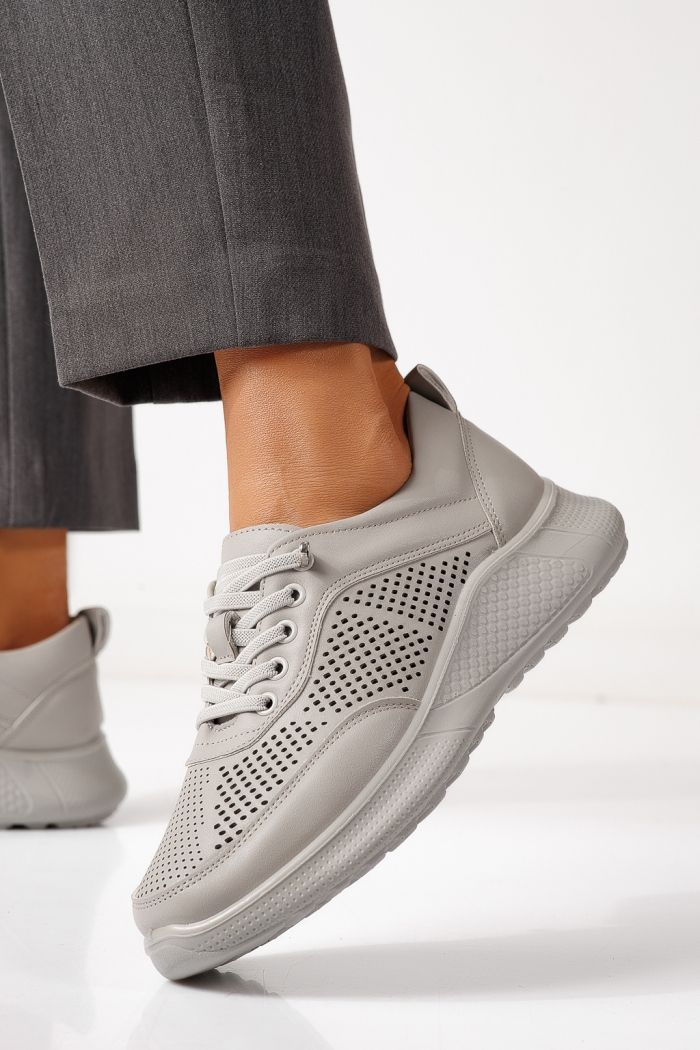 Всекидневни дамски обувки сиви от еко кожа Catrina #24939