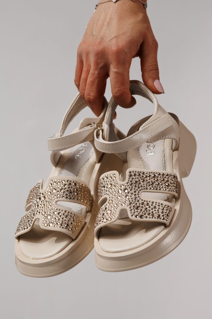 Детски сандали бежови от еко кожа Lovia #24958