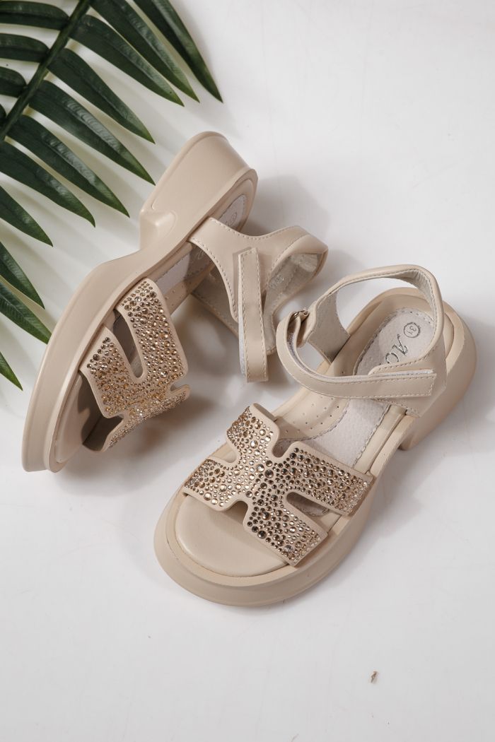 Детски сандали бежови от еко кожа Lovia #24958