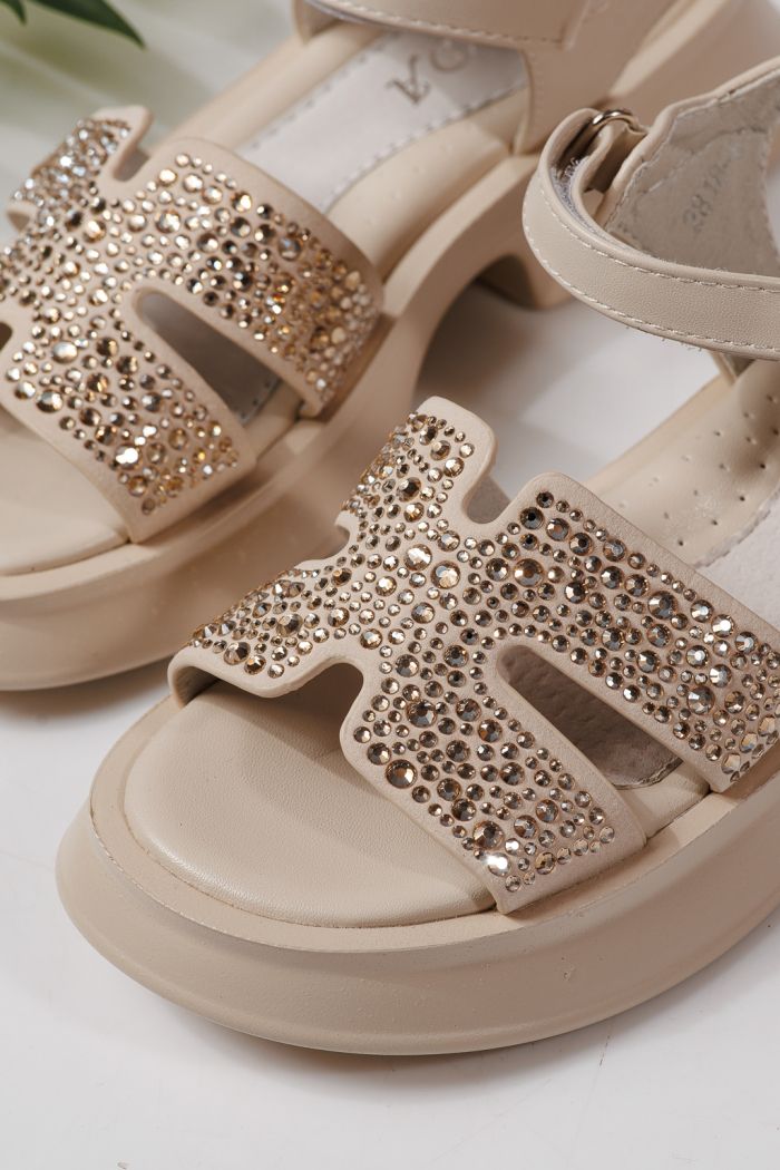 Детски сандали бежови от еко кожа Lovia #24958