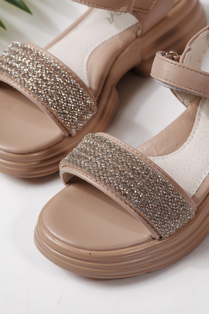 Детски сандали розови от еко кожа Enara #24918