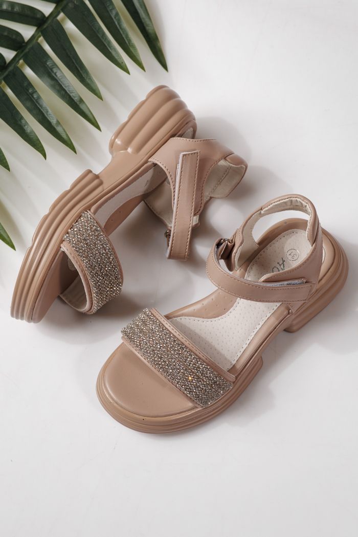 Детски сандали розови от еко кожа Enara #24918