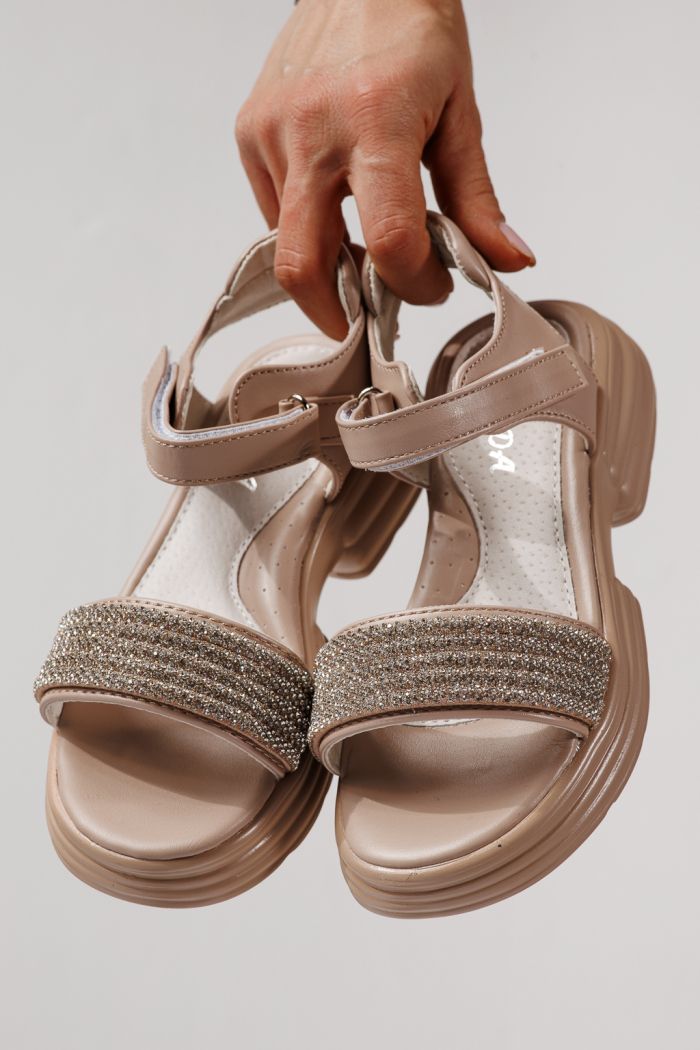 Детски сандали розови от еко кожа Enara #24918