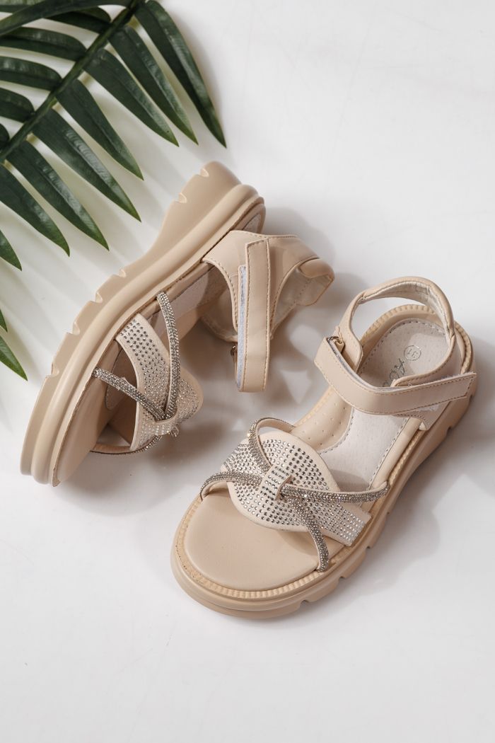 Детски сандали бежови от еко кожа Althea  #24953