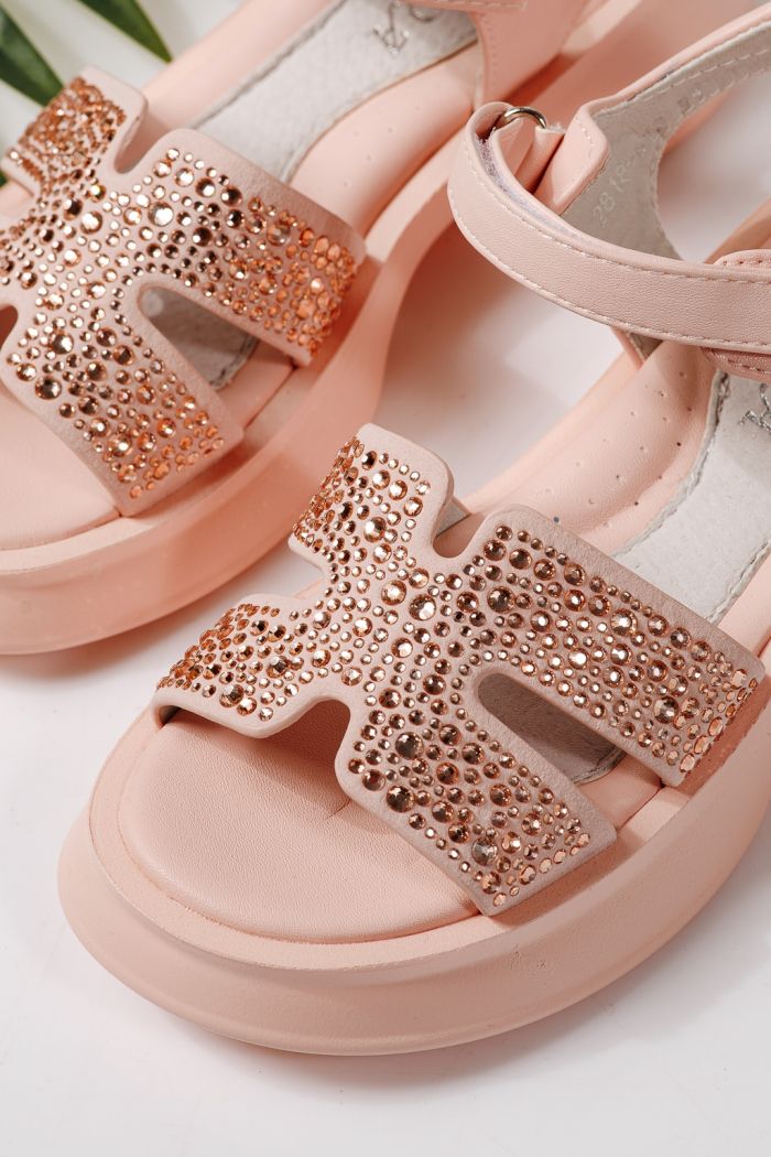 Детски сандали розови от еко кожа Lovia #24957