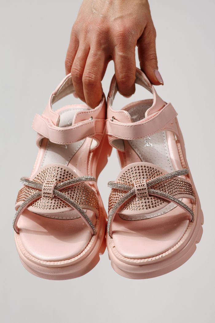 Детски сандали розови от еко кожа Althea  #24954