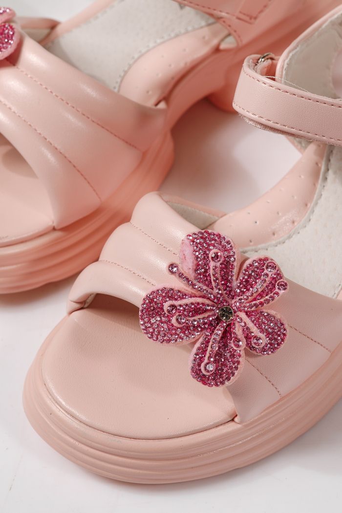 Детски сандали розови от еко кожа Elara #24916