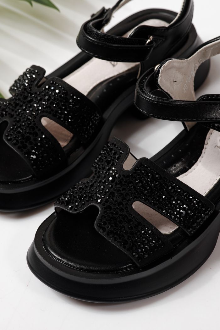 Детски сандали черни от еко кожа Lovia #24955