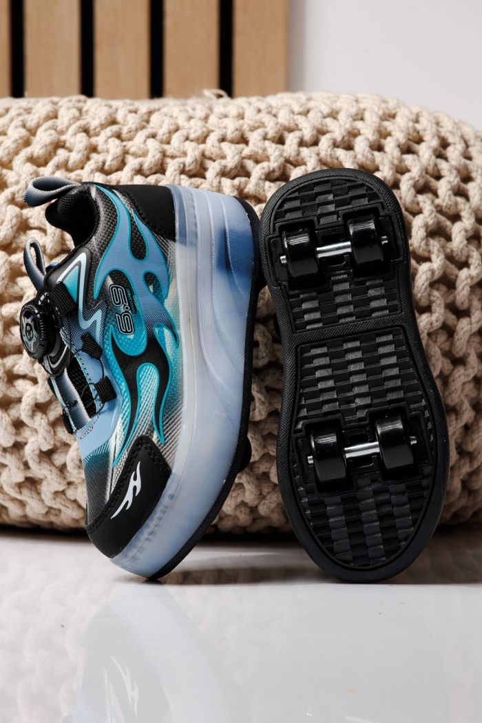 Маратонки с колелца сини от текстилен материал Helys3 #24867