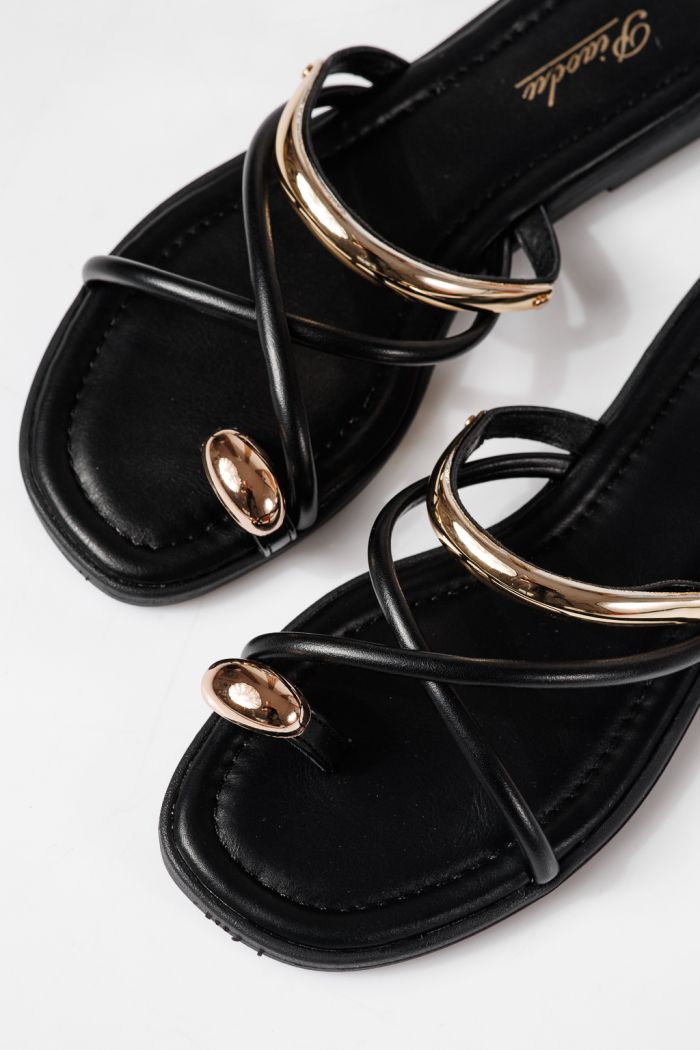 Дамски чехли черни от еко кожа Lea #24965