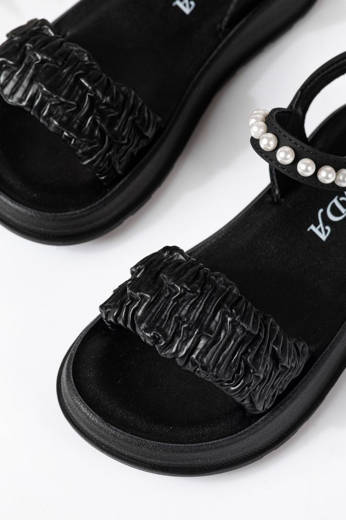 Детски сандали черни от еко кожа Harper #24962