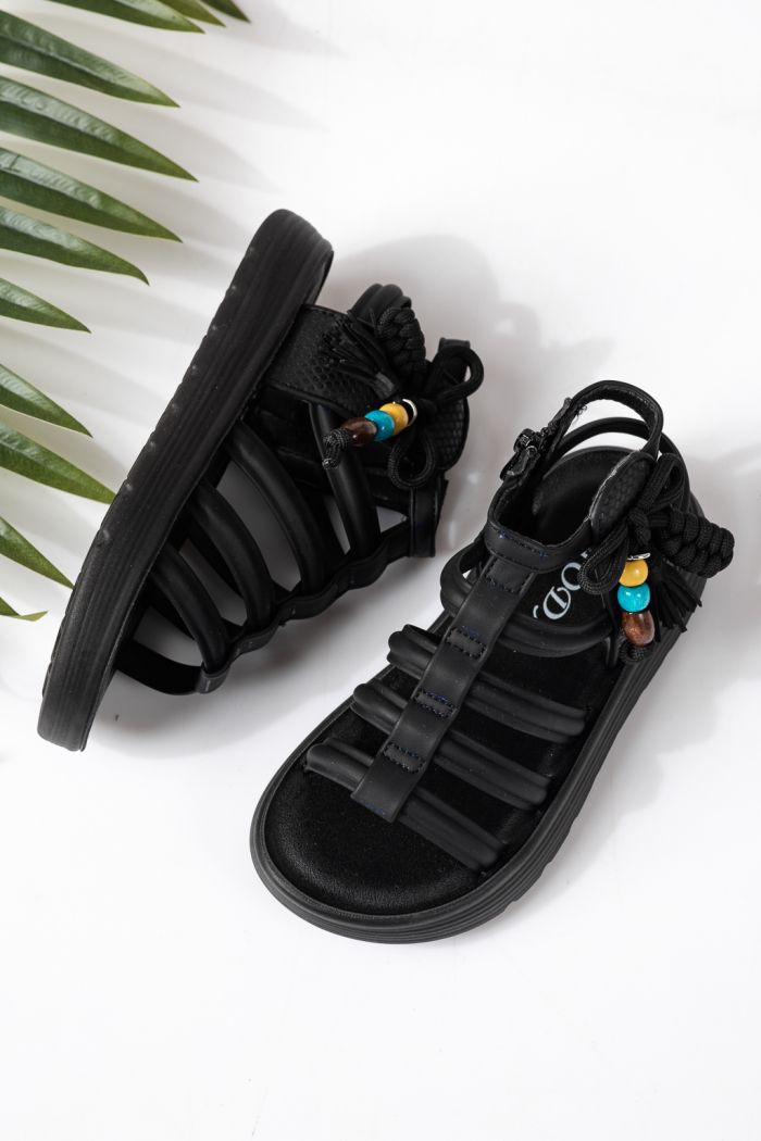 Детски сандали черни от еко кожа Madison #24923