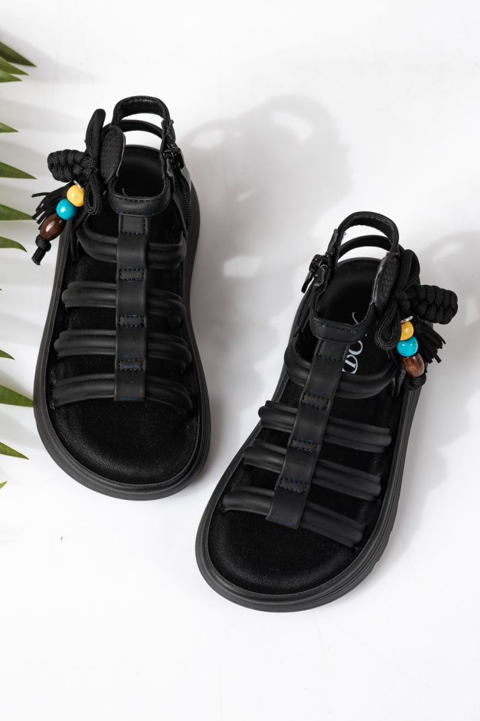 Детски сандали черни от еко кожа Madison #24923