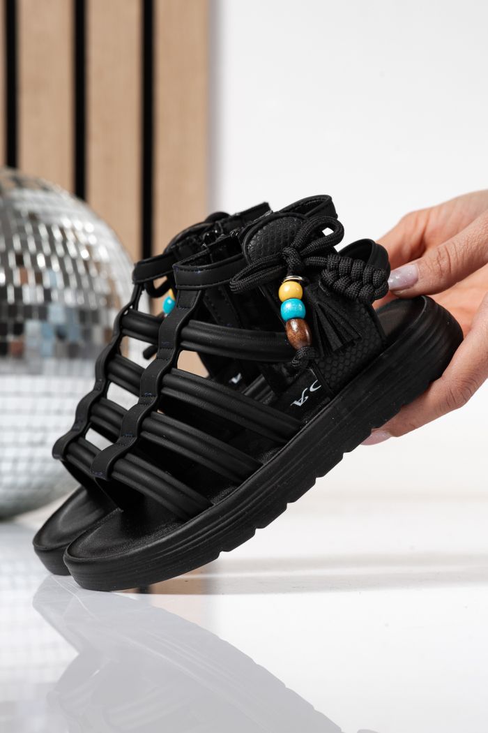 Детски сандали черни от еко кожа Madison #24923