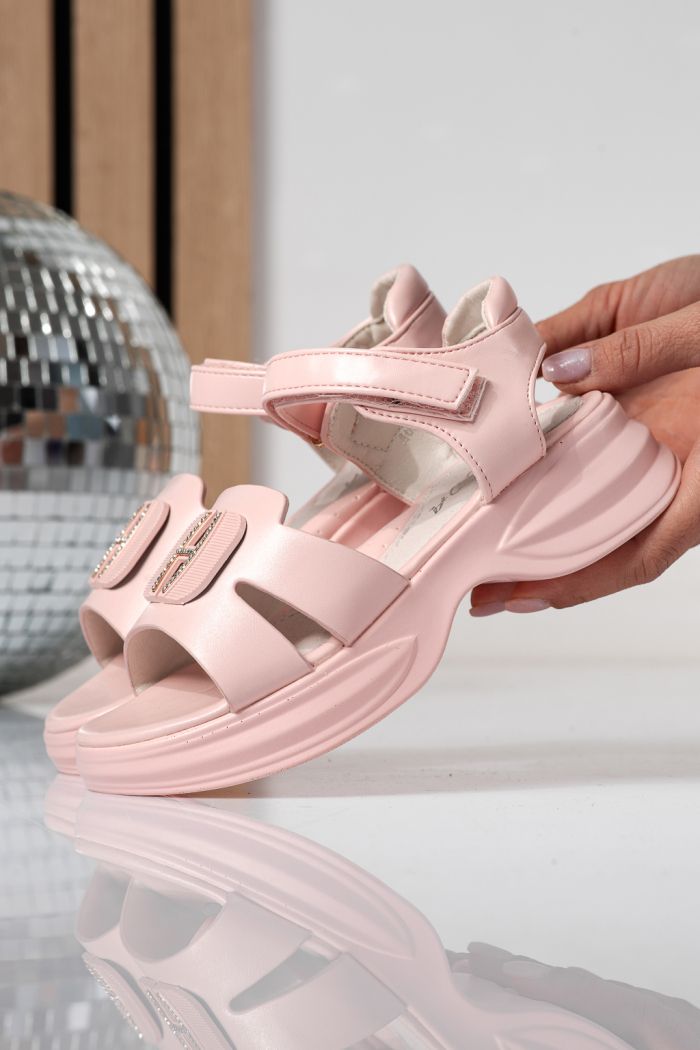 Детски сандали розови от еко кожа Fianna #24921