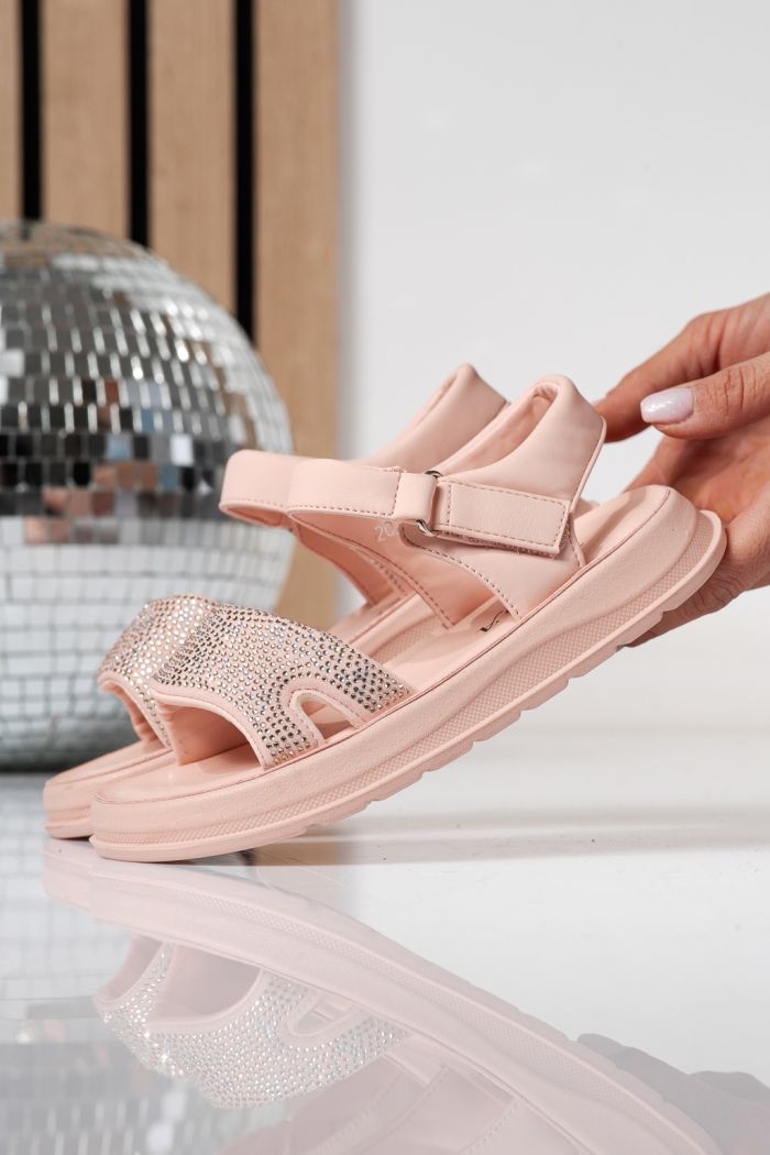 Детски сандали розови от еко кожа Ivara #24925